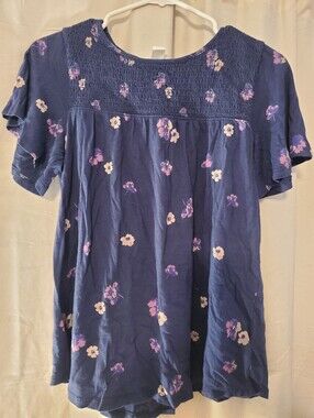 Old Navy Blue Floral Top